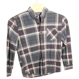 Roots Canada Mens Plaid Flannel Button Down Shirt Long Sleeve Casual‎ Size L